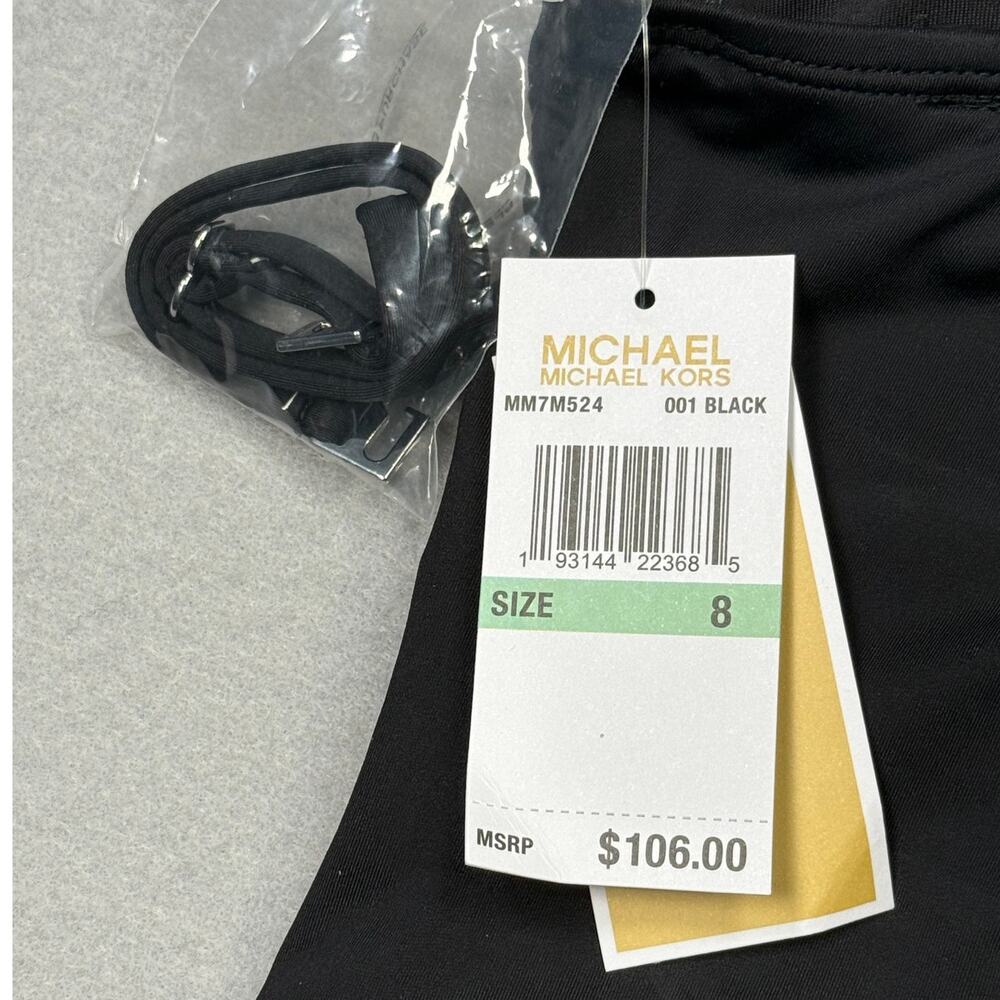 Michael Kors Women's Embellished 1 Shoulder Underwire 1Pc Swimsuit black 8 $106 - Picture 7 of 10